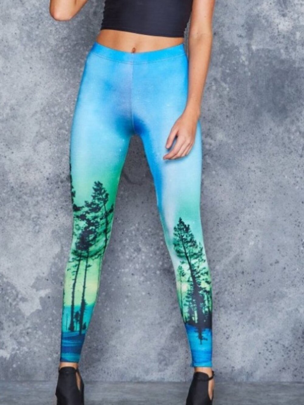 Blackmilk Blue Aurora Sky Leggings - Small